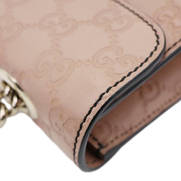 Gucci Emily Medium Leather Chain Shoulder Bag Pink 295402 - Picture 5 of 14
